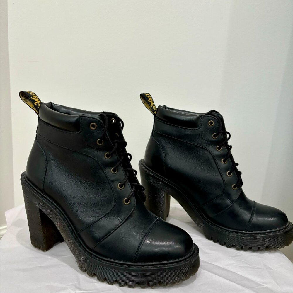 DR MARTENS JESY PLATFORM BLOCK HEEL BOOTS - Picture 1 of 8
